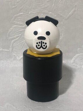 Vintage Little People Jumbo Large Chunky Dog 1984 Fisher Price 3.5" Black/White